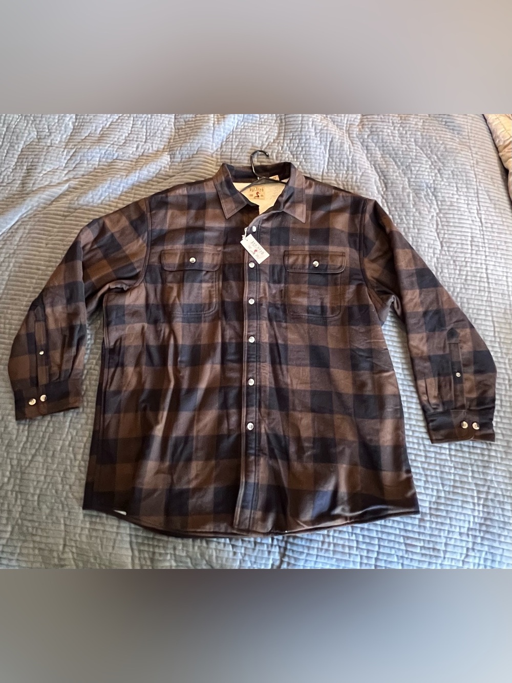 RedHead Men's Brown and Black Plaid Button-Down Shirt